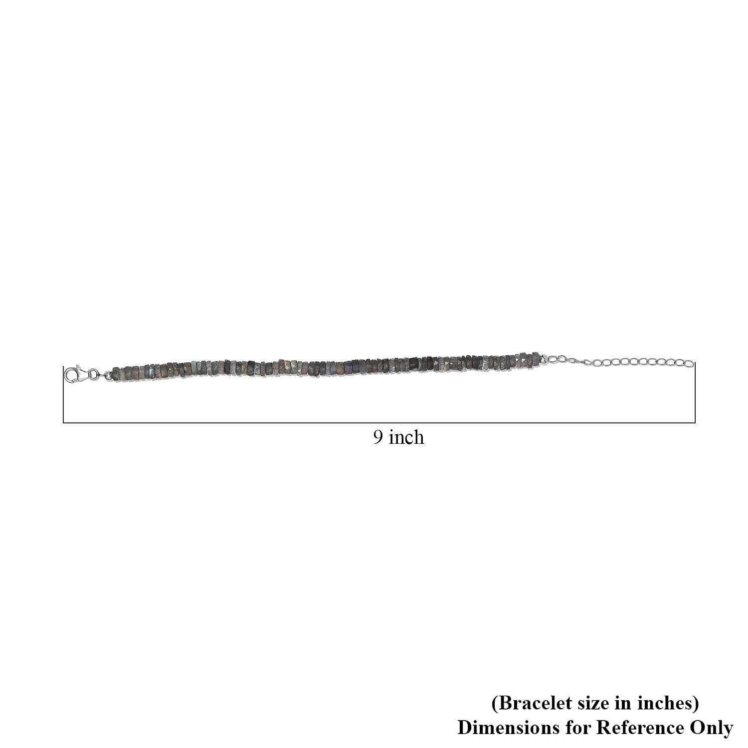 AAA Malagasy Labradorite 40.00 ctw Bracelet in Rhodium Over Sterling Silver (7.25 In)