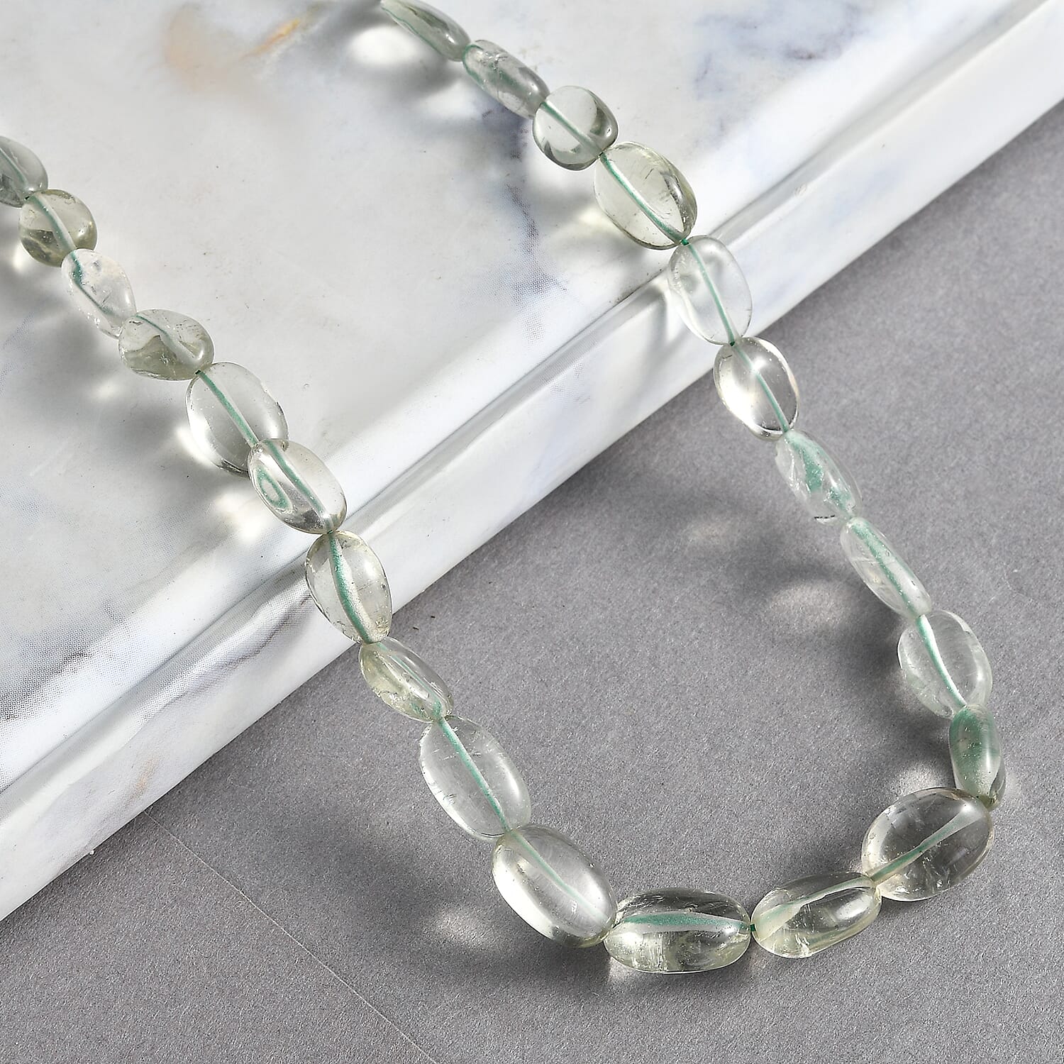 Montezuma Prasiolite 75.00 ctw Necklace in Stainless Steel 18 Inches