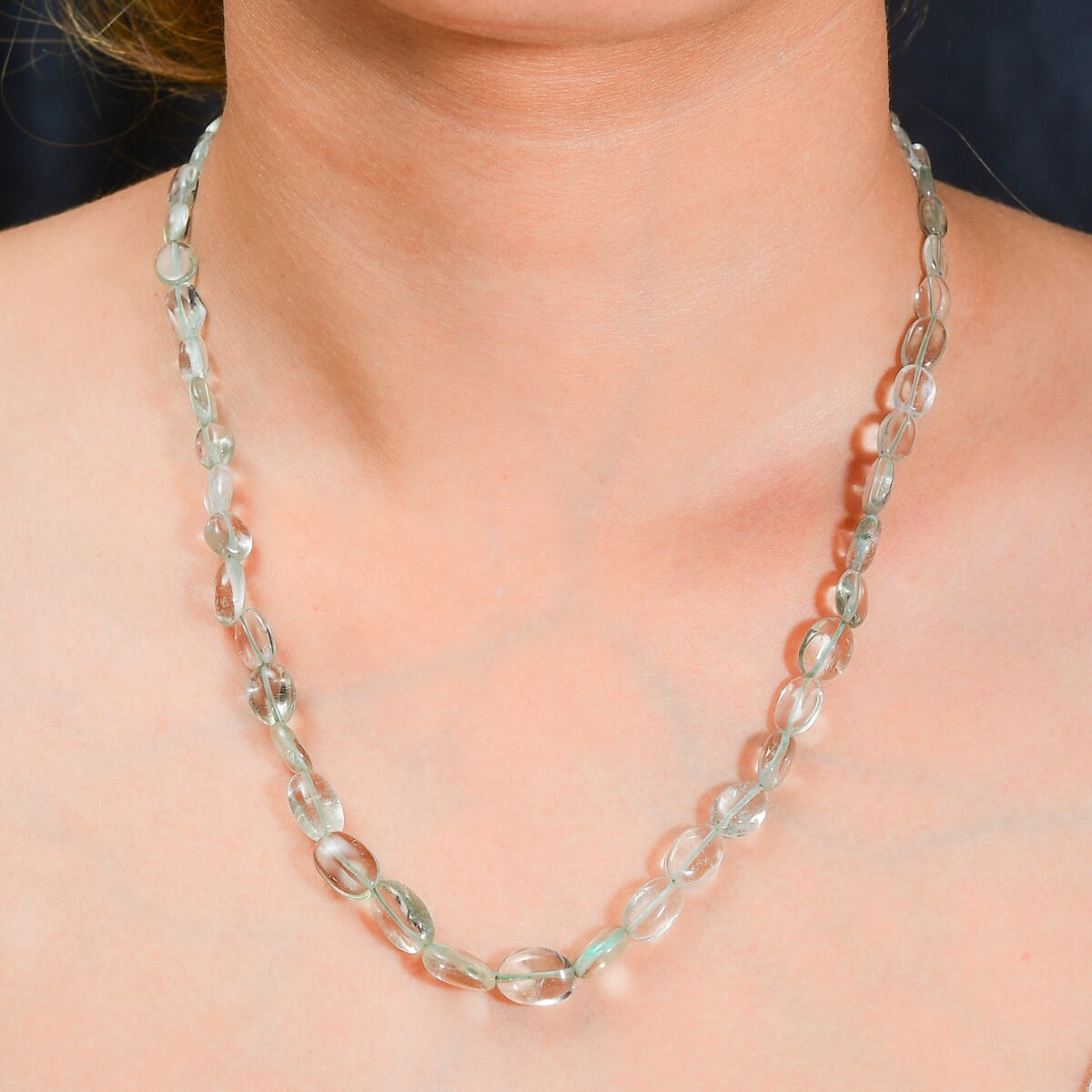 Montezuma Prasiolite 75.00 ctw Necklace in Stainless Steel 18 Inches image number 2