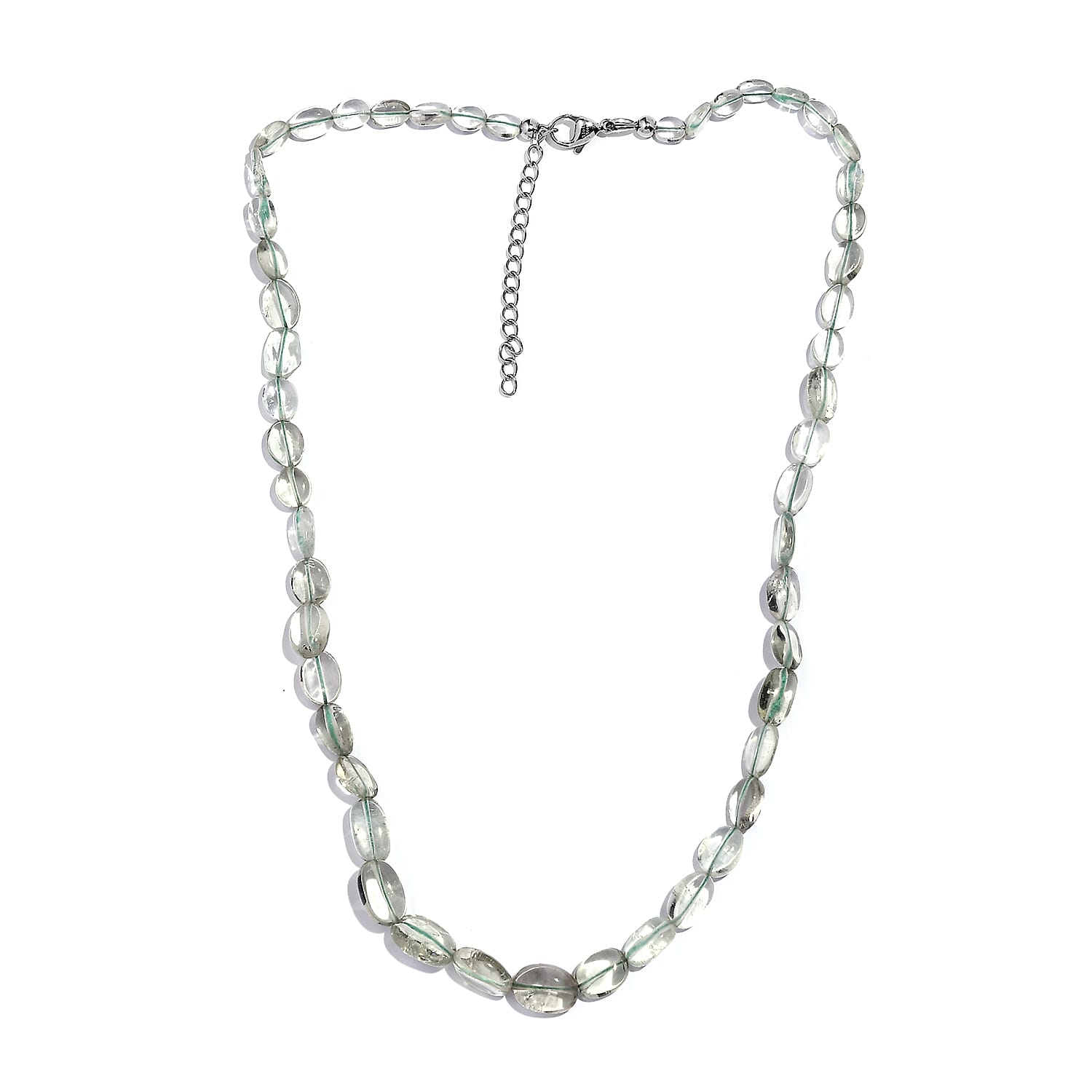 Montezuma Prasiolite 75.00 ctw Necklace in Stainless Steel 18 Inches