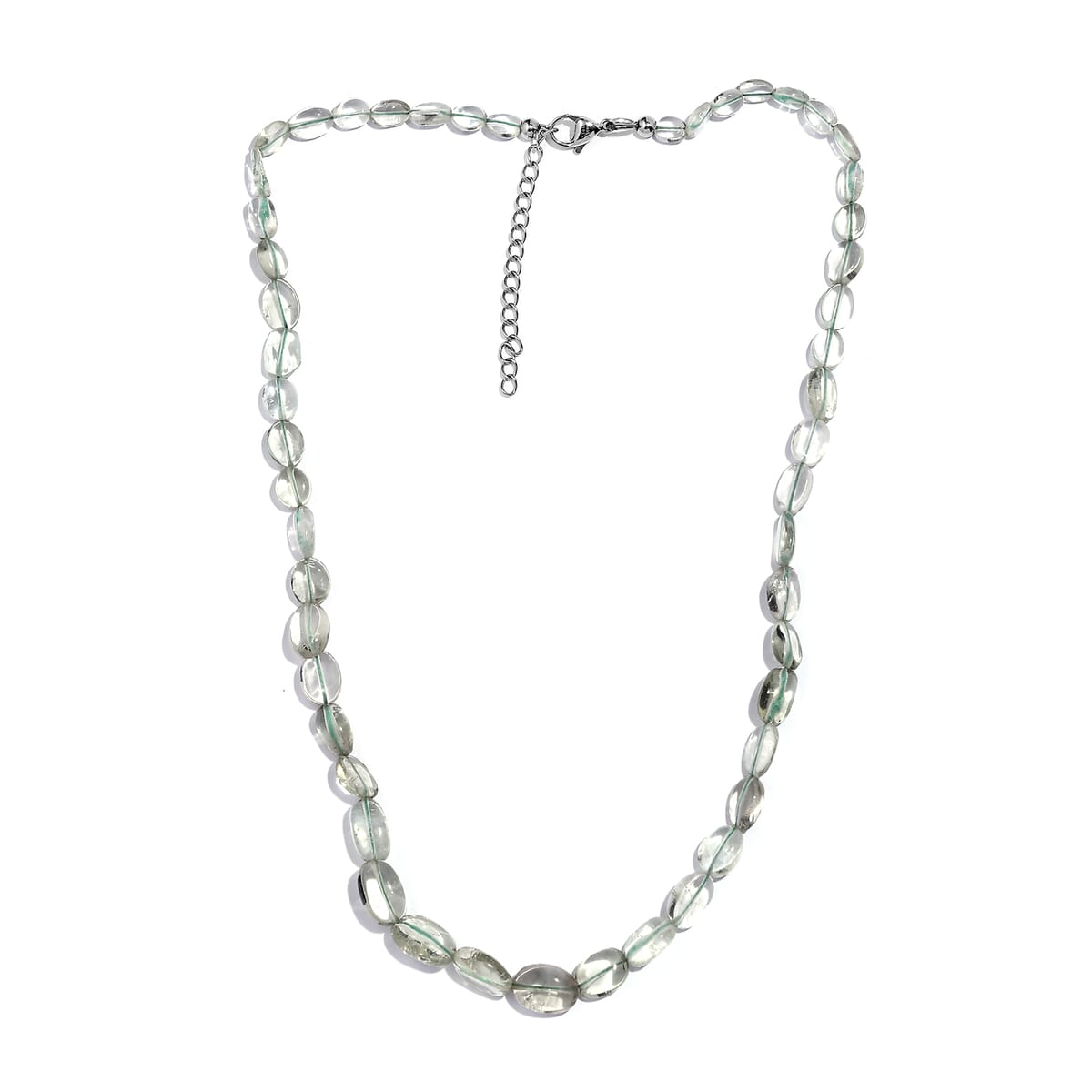 Montezuma Prasiolite 75.00 ctw Necklace in Stainless Steel 18 Inches image number 3
