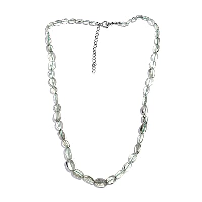 Montezuma Prasiolite 75.00 ctw Necklace in Stainless Steel 18 Inches