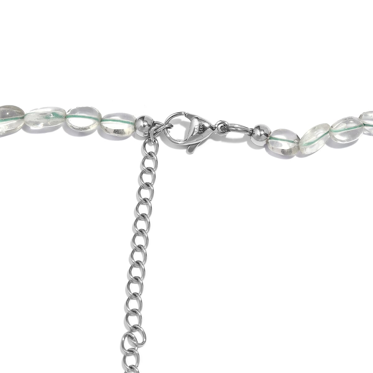 Montezuma Prasiolite 75.00 ctw Necklace in Stainless Steel 18 Inches image number 4