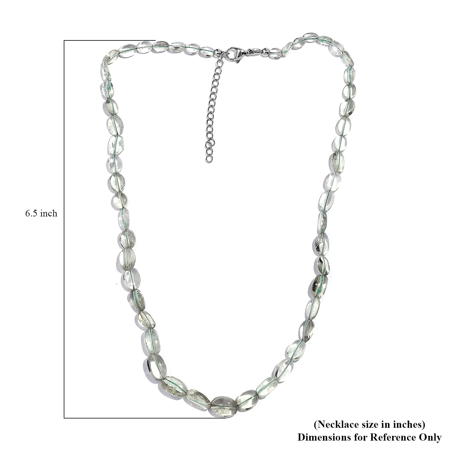Montezuma Prasiolite 75.00 ctw Necklace in Stainless Steel 18 Inches
