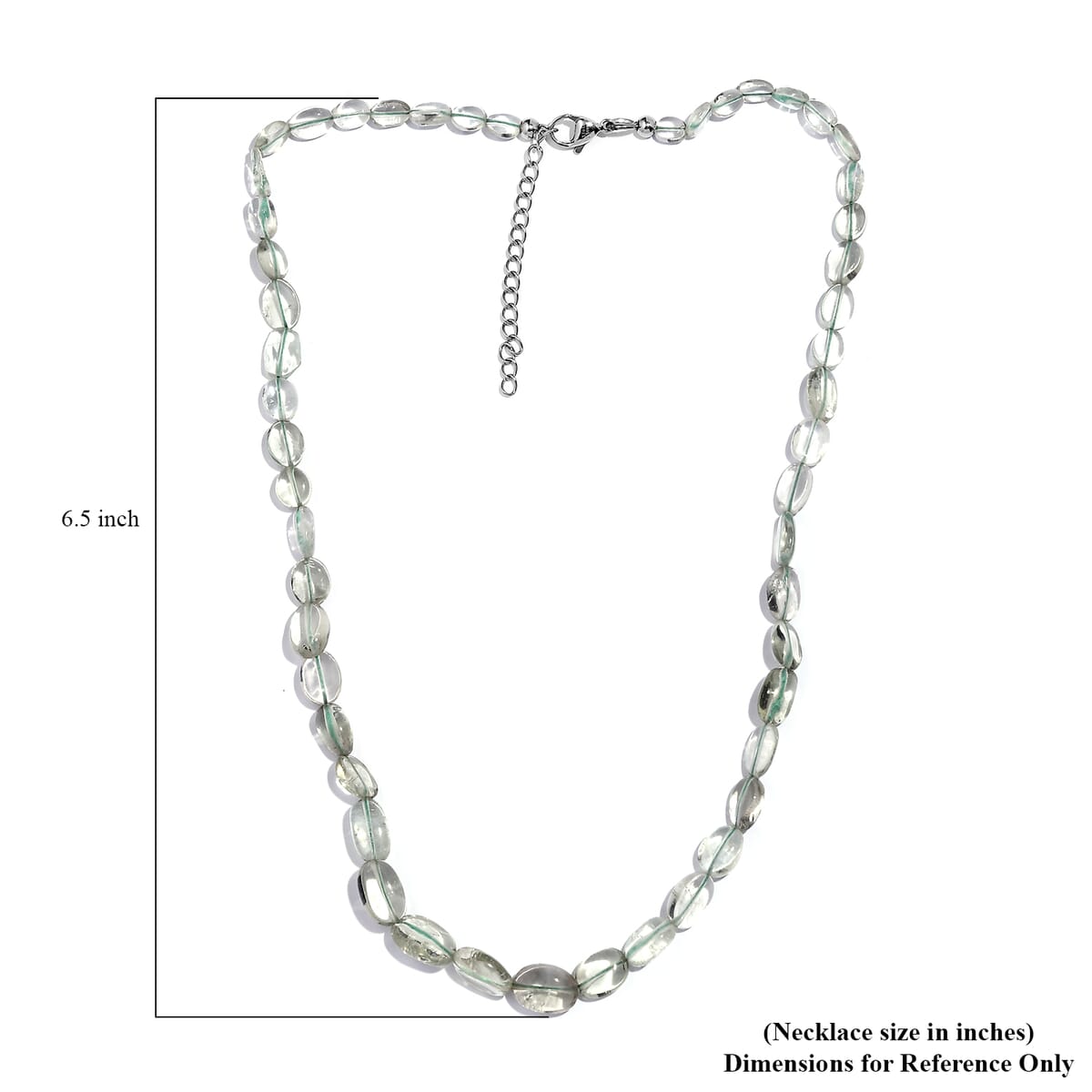 Montezuma Prasiolite 75.00 ctw Necklace in Stainless Steel 18 Inches image number 5