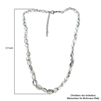 Montezuma Prasiolite 75.00 ctw Necklace in Stainless Steel 18 Inches