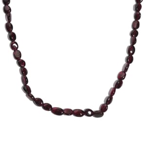 Mozambique Garnet 75.00 ctw Necklace in Stainless Steel 18 Inches
