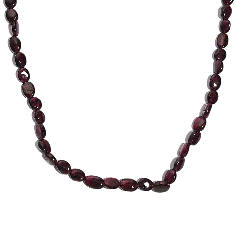 Mozambique Garnet 75.00 ctw Necklace in Stainless Steel 18 Inches