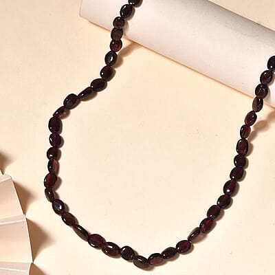 Mozambique Garnet 75.00 ctw Necklace in Stainless Steel 18 Inches