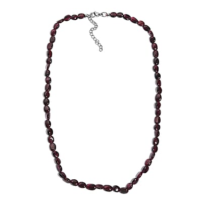 Mozambique Garnet 75.00 ctw Necklace in Stainless Steel 18 Inches