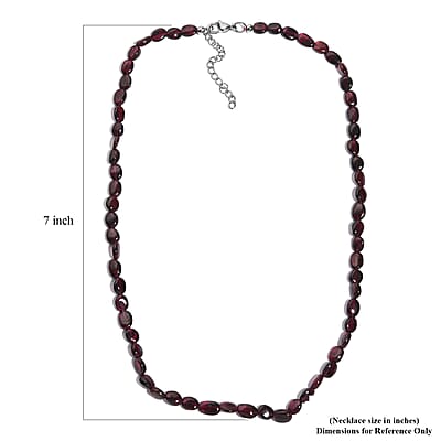 Mozambique Garnet 75.00 ctw Necklace in Stainless Steel 18 Inches