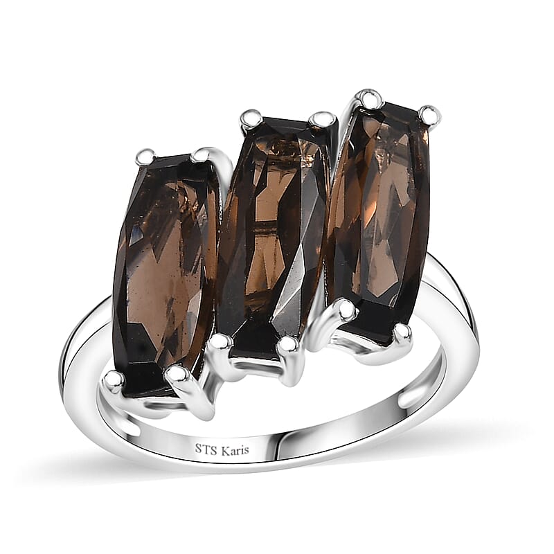 Karis Brazilian Smoky Quartz 6.25 ctw Ring in Platinum Bond (Size 10.0)