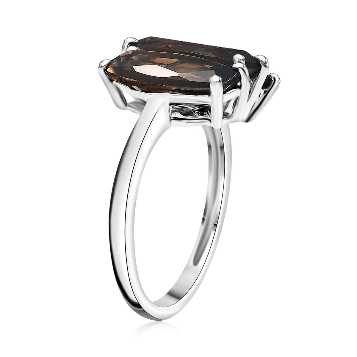 Karis Brazilian Smoky Quartz 6.25 ctw Ring in Platinum Bond (Size 10.0) image number 3