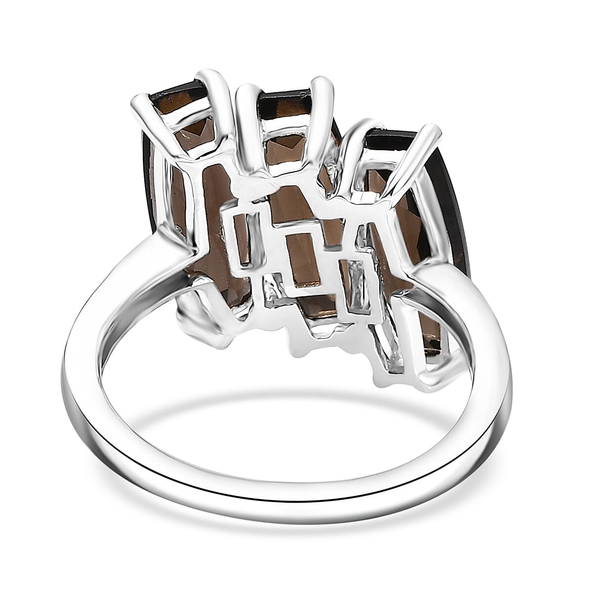 Karis Brazilian Smoky Quartz 6.25 ctw Ring in Platinum Bond (Size 7.0) image number 4