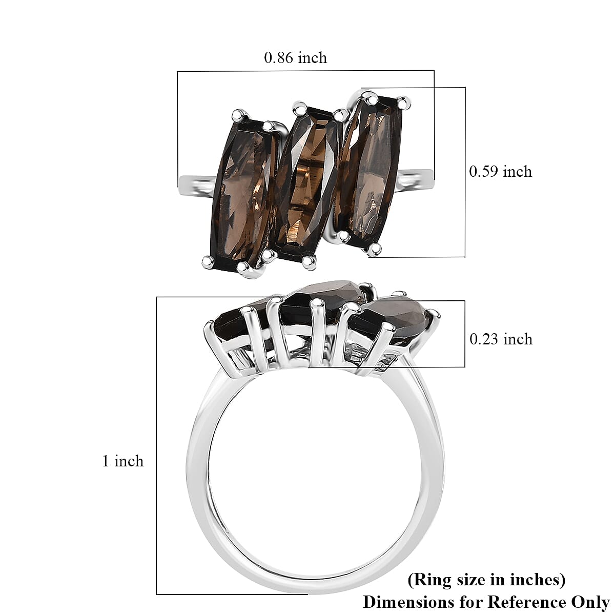 Karis Brazilian Smoky Quartz 6.25 ctw Ring in Platinum Bond (Size 7.0) image number 5