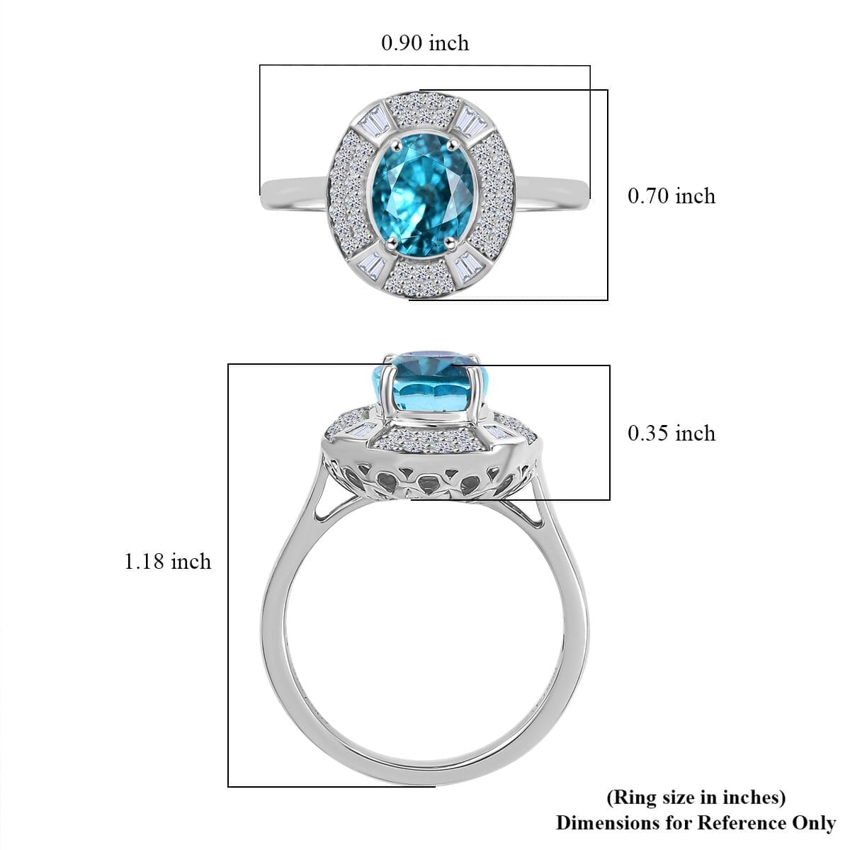 Certified & Appraised Rhapsody 950 Platinum AAAA Ratanakiri Blue Zircon, Diamond (E-F, VS) Ring (Size 8.5) (7 g) 5.71 ctw image number 5