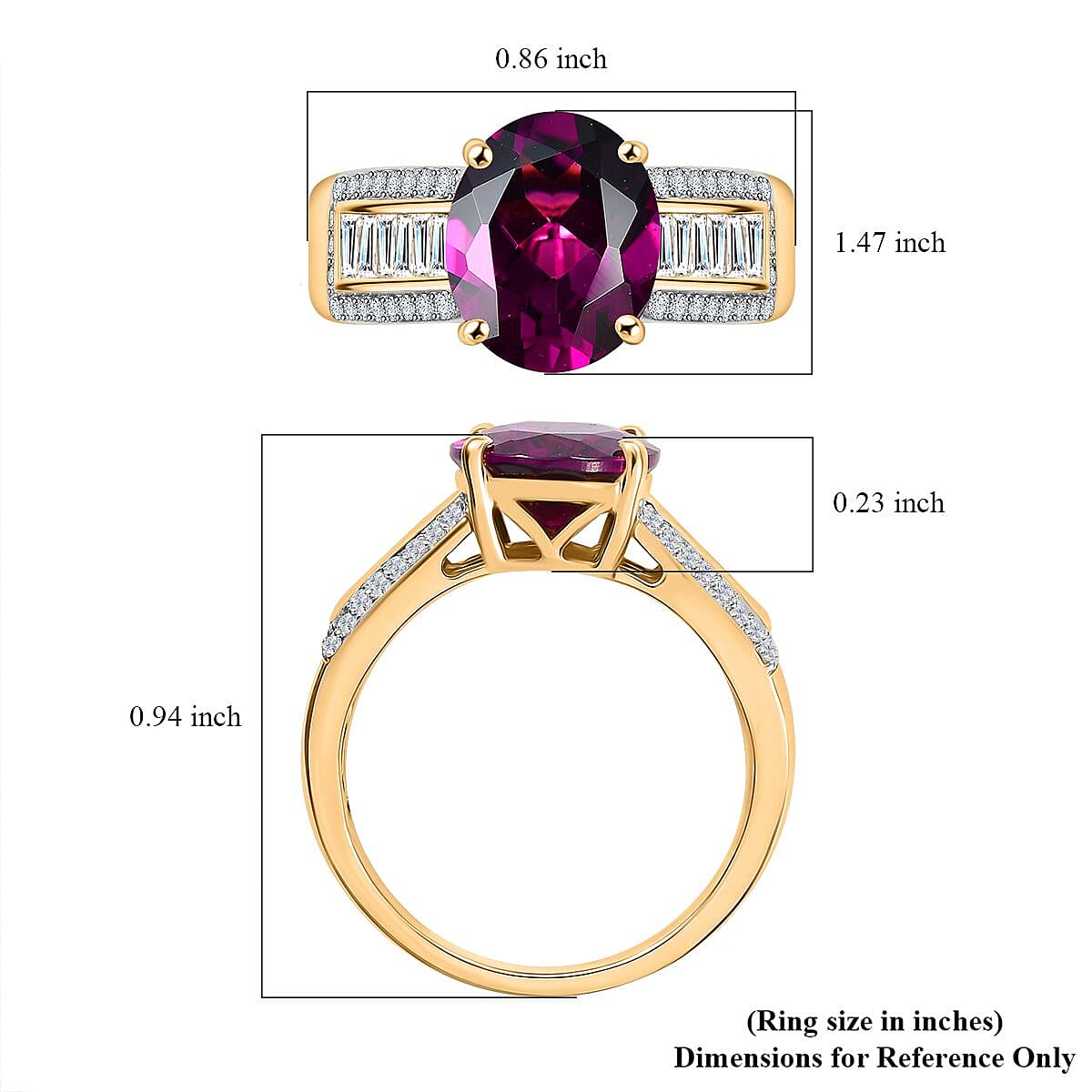 Doorbuster Certified & Appraised Luxoro AAA Radiant Ember Garnet and I2 Diamond 4.76 ctw Ring in 10K Yellow Gold (Size 6.0) (Del. in 7-10 Days)