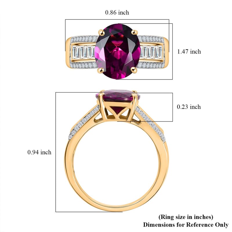 Doorbuster Certified & Appraised Luxoro AAA Radiant Ember Garnet and I2 Diamond 4.76 ctw Ring in 10K Yellow Gold (Size 6.0) (Del. in 7-10 Days)