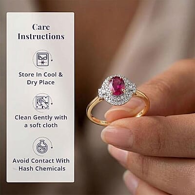 Certified & Appraised Luxoro 10K Yellow Gold AAA Ouro Fino Rubellite, Diamond (G-H, I2) (0.42 cts) Double Halo Ring (Size 11.0) 1.74 ctw