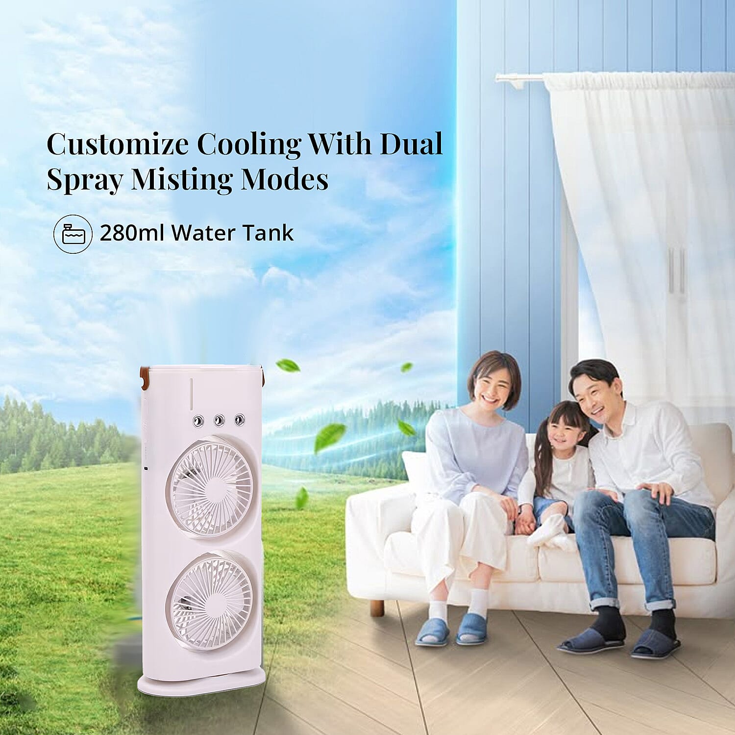 Double-ended Spray Ultra-Quiet Fan with Remote Control