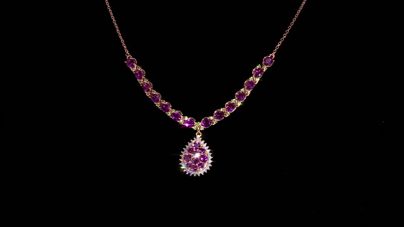 D'Joy AAA Radiant Ember Garnet and Multi Gemstone 8.70 ctw Petals Vine Necklace in 18K Vermeil Rose Gold Over Sterling Silver 18 Inches