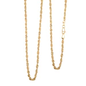 10K Yellow Gold 3.27mm Quint Rope Necklace 24 Inches 5.80 Grams