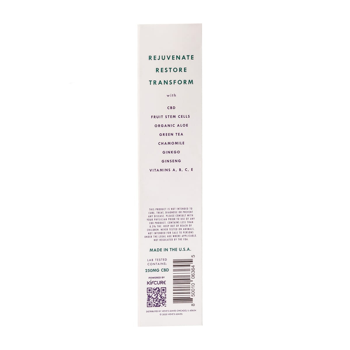 TLV Vieve's Leaves Set of 2 Rejuvenating Facial Fusion Moisturizer 250mg CBD Broad Spectrum (2x1.7oz) image number 2