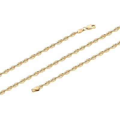 3.27mm Quint Rope Chain Necklace in 10K Yellow Gold 5.30 Grams