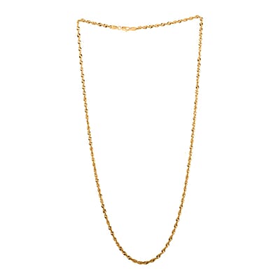 3.27mm Quint Rope Chain Necklace in 10K Yellow Gold 5.30 Grams
