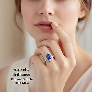 Certified Rhapsody AAAA Tanzanite, Diamond Ring in 950 Platinum 9.40 ctw (Size 5.0)