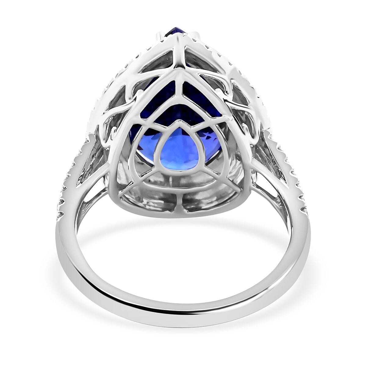 Certified & Appraised Rhapsody AAAA Tanzanite and E-F VS Diamond 9.40 ctw Ring in 950 Platinum (Size 7.0) 9.25 Grams image number 4