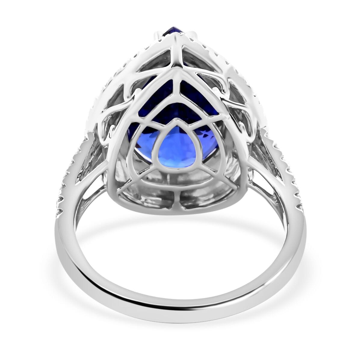 Certified & Appraised Rhapsody AAAA Tanzanite and E-F VS Diamond 9.40 ctw Ring in 950 Platinum (Size 9.0) 9.25 Grams image number 4