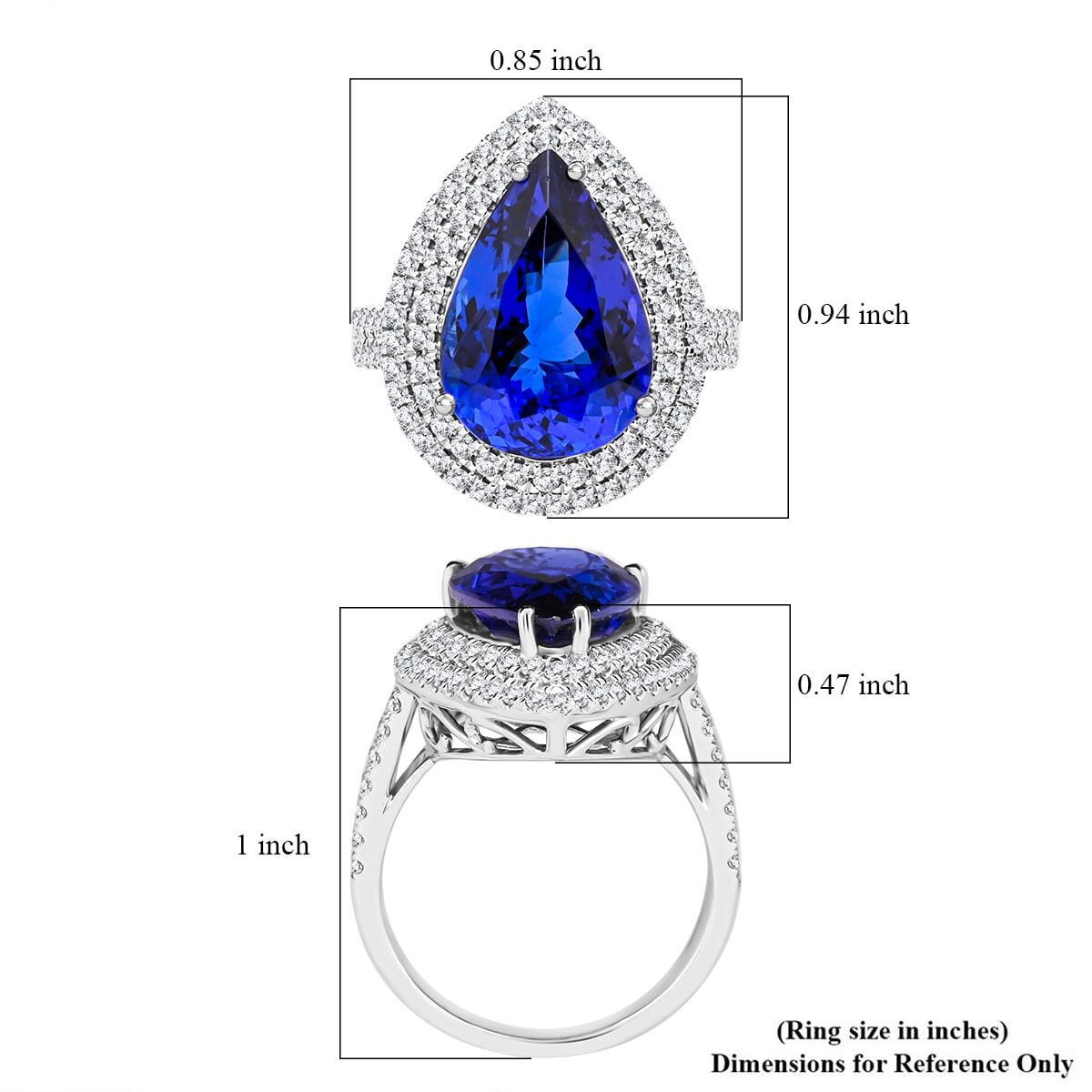 Certified & Appraised Rhapsody AAAA Tanzanite and E-F VS Diamond 9.40 ctw Ring in 950 Platinum (Size 9.0) 9.25 Grams image number 5