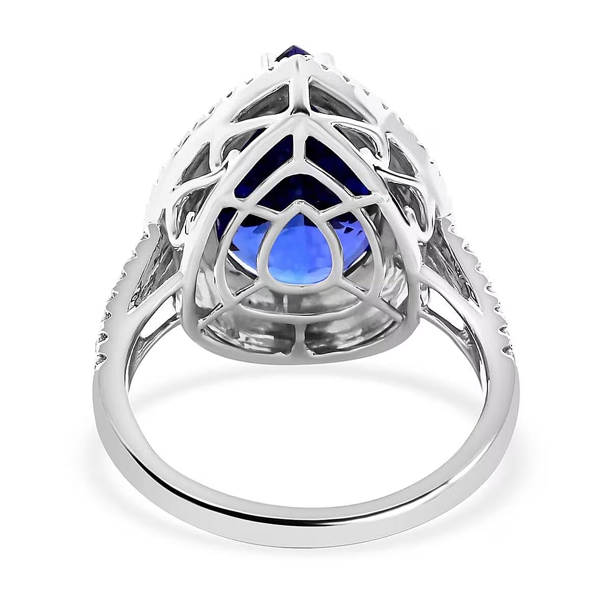 Certified & Appraised Rhapsody AAAA Tanzanite and E-F VS Diamond 9.40 ctw Ring in 950 Platinum (Size 9.0) 9.25 Grams image number 7