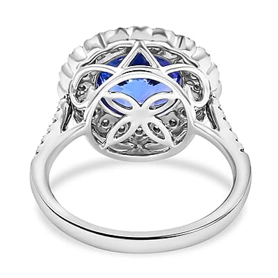 Certified & Appraised Rhapsody AAAA Tanzanite and E-F VS Diamond 4.75 ctw Ring in 950 Platinum (Size 10.0) 7.80 Grams