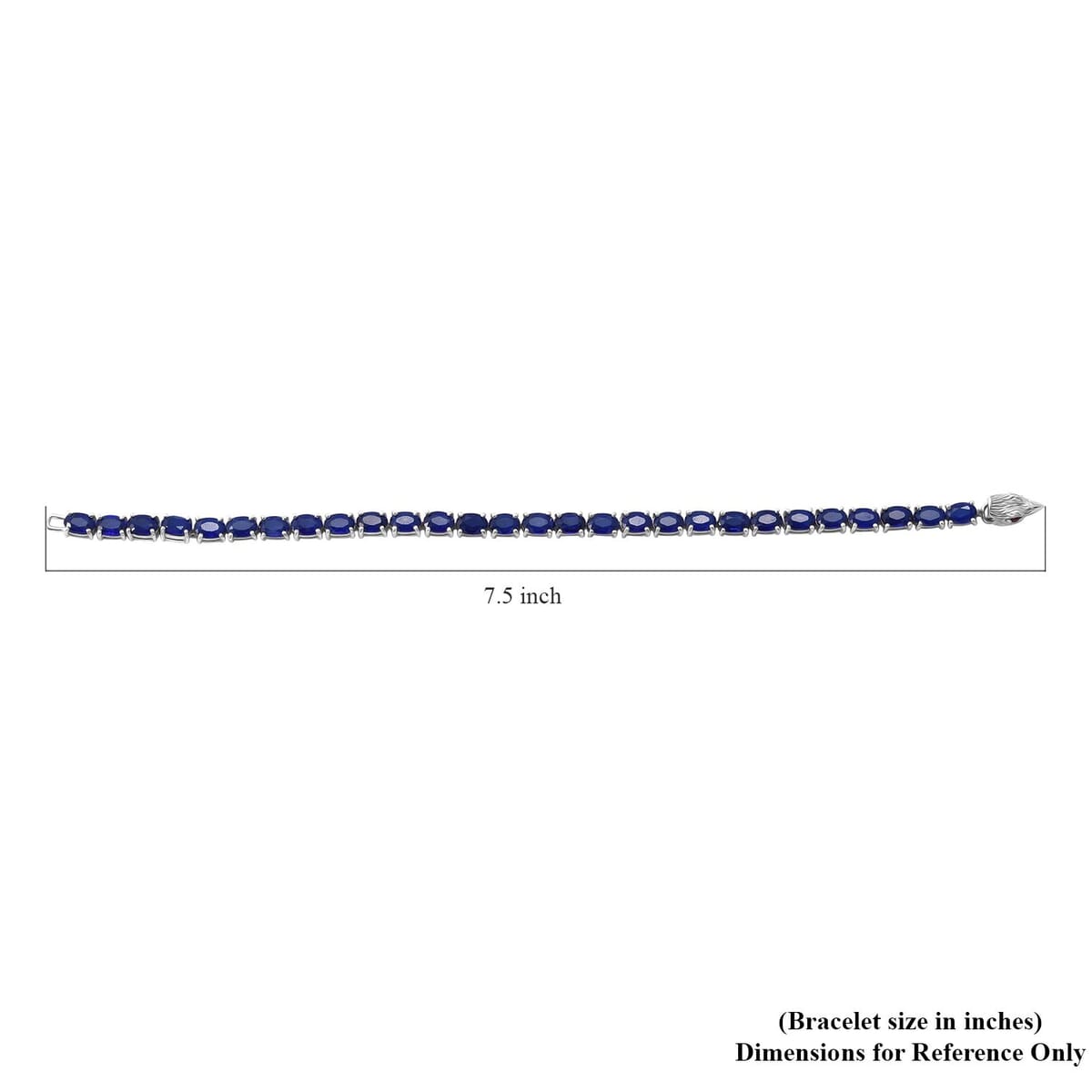 Vietnamese Cobalt Blue Spinel (DF) and Niassa Ruby (FF) 14.90 ctw Eagle Head Tennis Bracelet in Rhodium Over Sterling Silver (7.25 In) image number 4