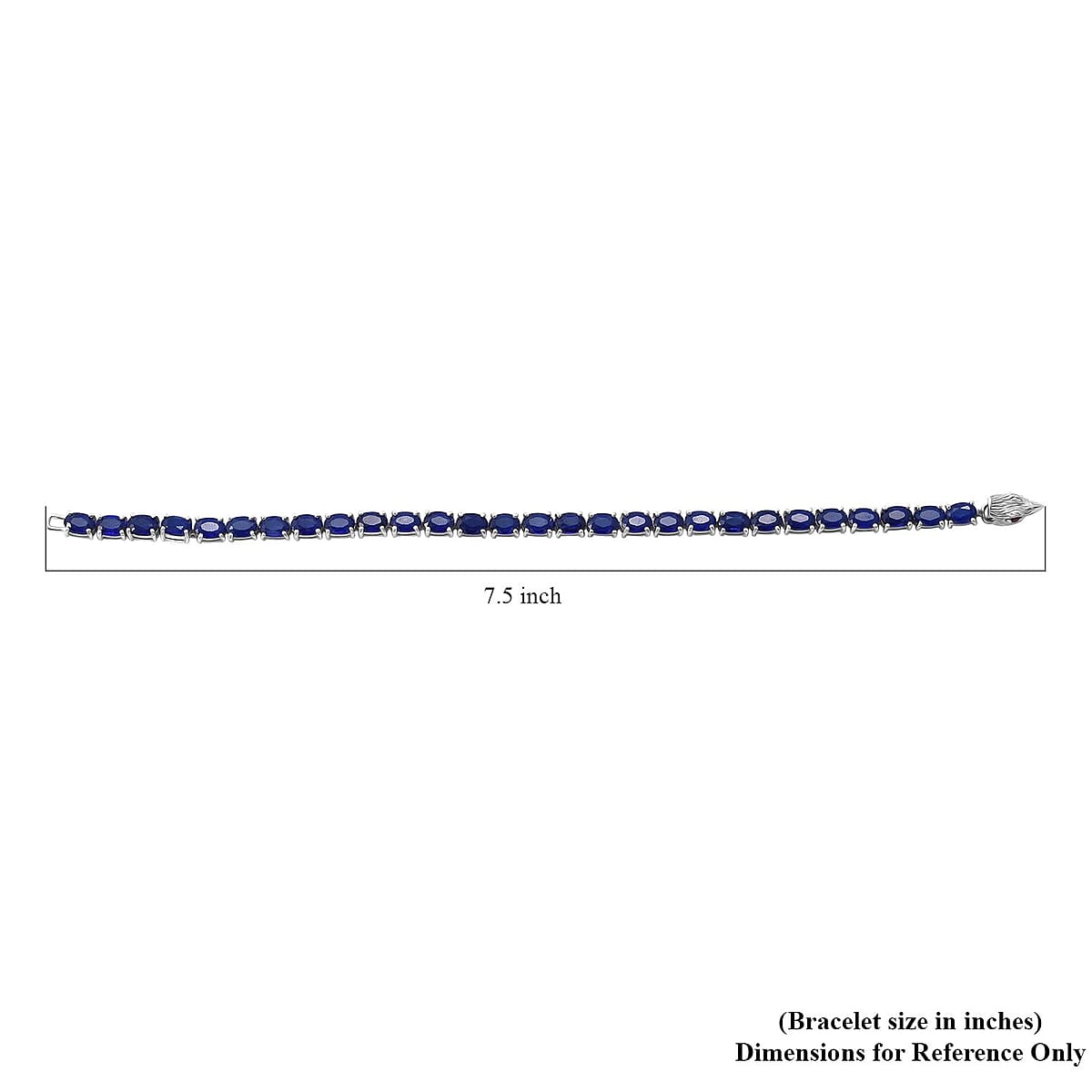 Vietnamese Cobalt Blue Spinel (DF) and Niassa Ruby (FF) 16.40 ctw Eagle Head Tennis Bracelet in Rhodium Over Sterling Silver (8.00 In) image number 4