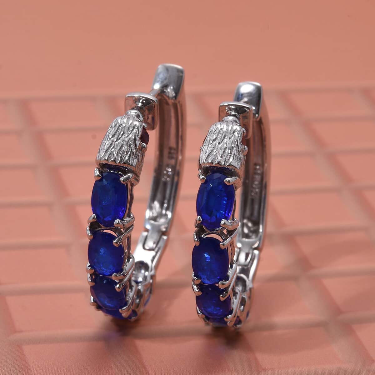 Tanzanian Blue Spinel (DF) and Niassa Ruby (FF) 5.40 ctw Eagle Head Earrings in Rhodium Over Sterling Silver image number 1