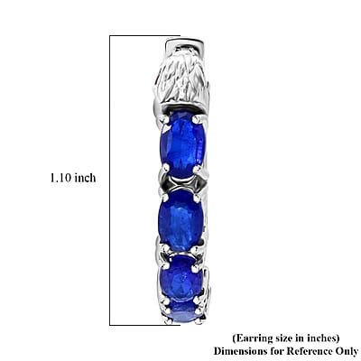 Tanzanian Blue Spinel (DF) and Niassa Ruby (FF) 5.40 ctw Eagle Head Earrings in Rhodium Over Sterling Silver