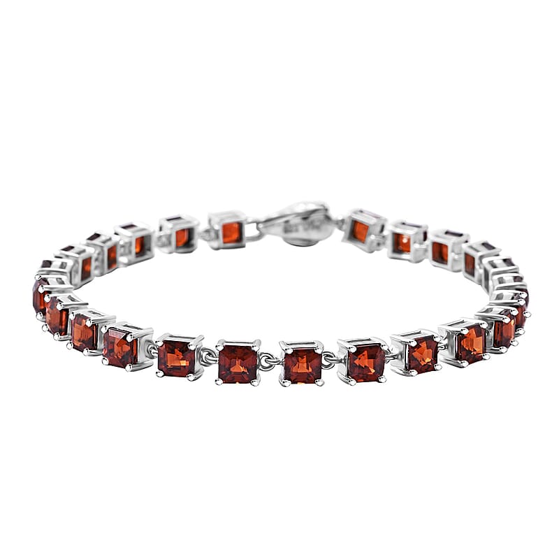 AAA Sunset Zircon and Niassa Ruby (FF) 18.75 ctw Eagle Bracelet in Rhodium Over Sterling Silver (6.50 In)