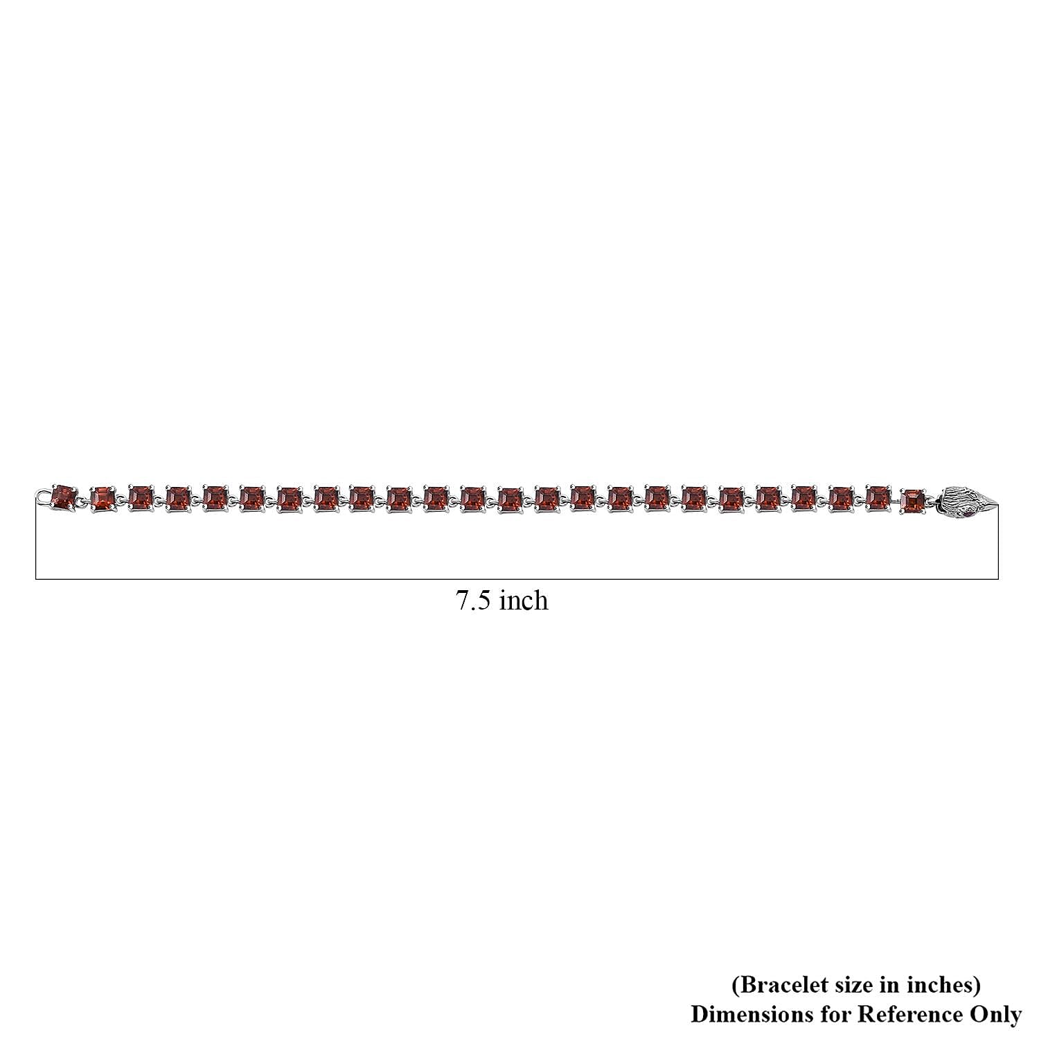AAA Sunset Zircon and Niassa Ruby (FF) 18.75 ctw Eagle Bracelet in Rhodium Over Sterling Silver (6.50 In)