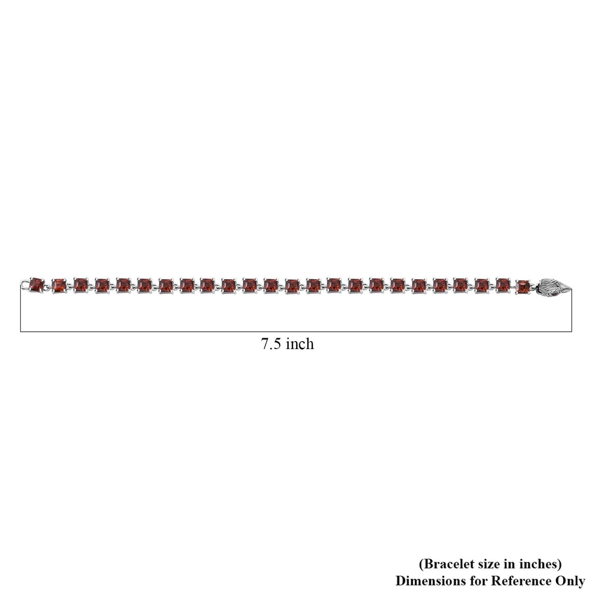 AAA Sunset Zircon and Niassa Ruby (FF) 20.50 ctw Eagle Bracelet in Rhodium Over Sterling Silver (7.25 In) image number 3