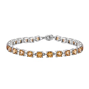 AAA Tanzania Yellow Zircon and Niassa Ruby (FF) 18.35 ctw Eagle Bracelet in Rhodium Over Sterling Silver (7.25 In)