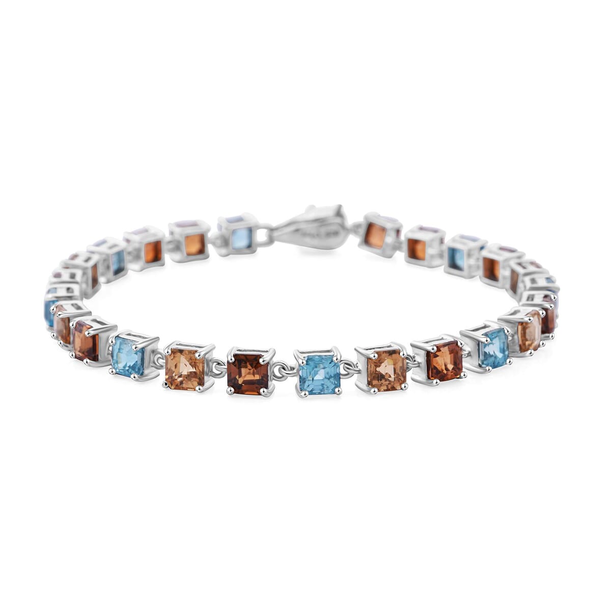 AAA Multi Zircon and Niassa Ruby (FF) 22.25 ctw Eagle Bracelet Rhodium Over Sterling Silver (8.00 In) image number 0