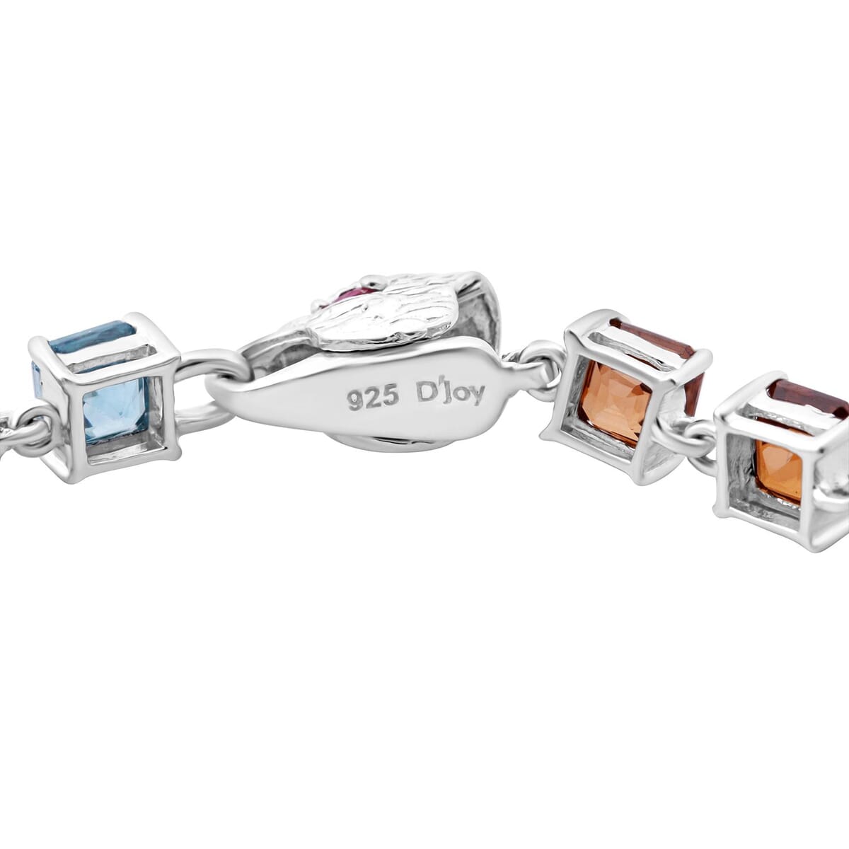 AAA Multi Zircon and Niassa Ruby (FF) 22.25 ctw Eagle Bracelet Rhodium Over Sterling Silver (8.00 In) image number 1