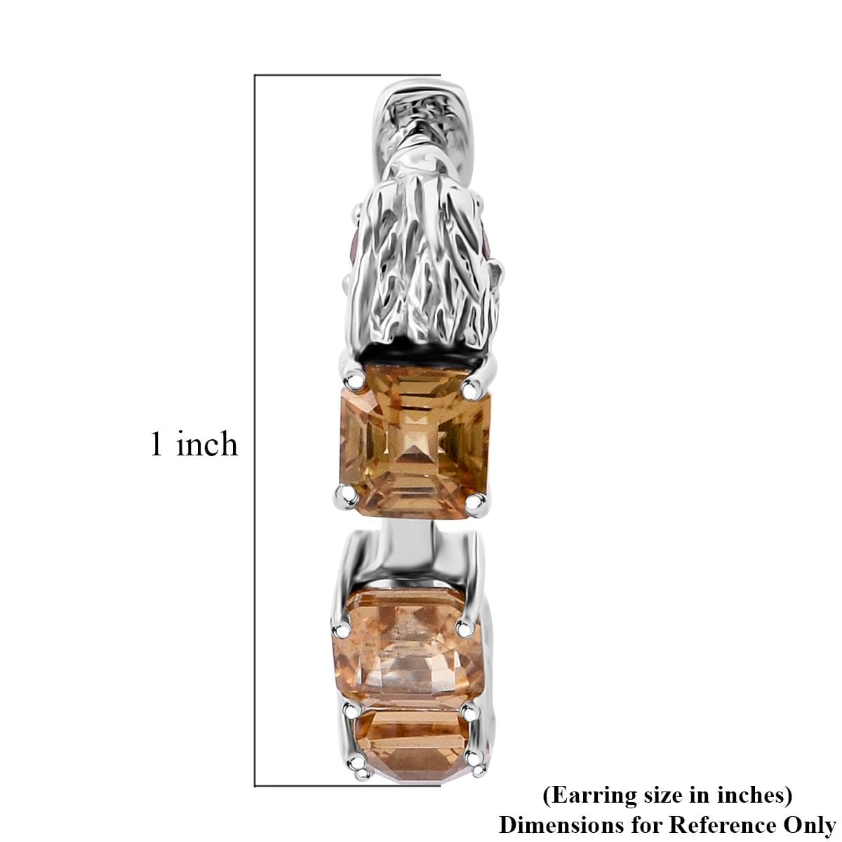 AAA Yellow Zircon and Niassa Ruby (FF) 6.30 ctw Eagle Hoop Earrings in Rhodium Over Sterling Silver image number 4
