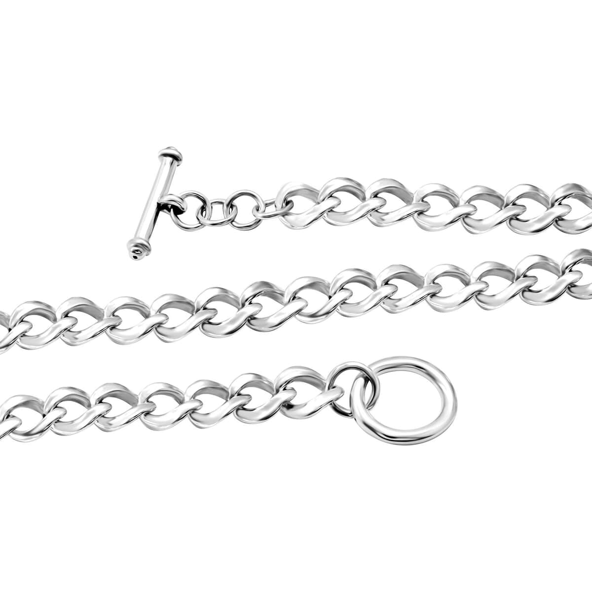 Curb Link Chain Necklace in Sterling Silver 20 Inches 34.20 Grams image number 3