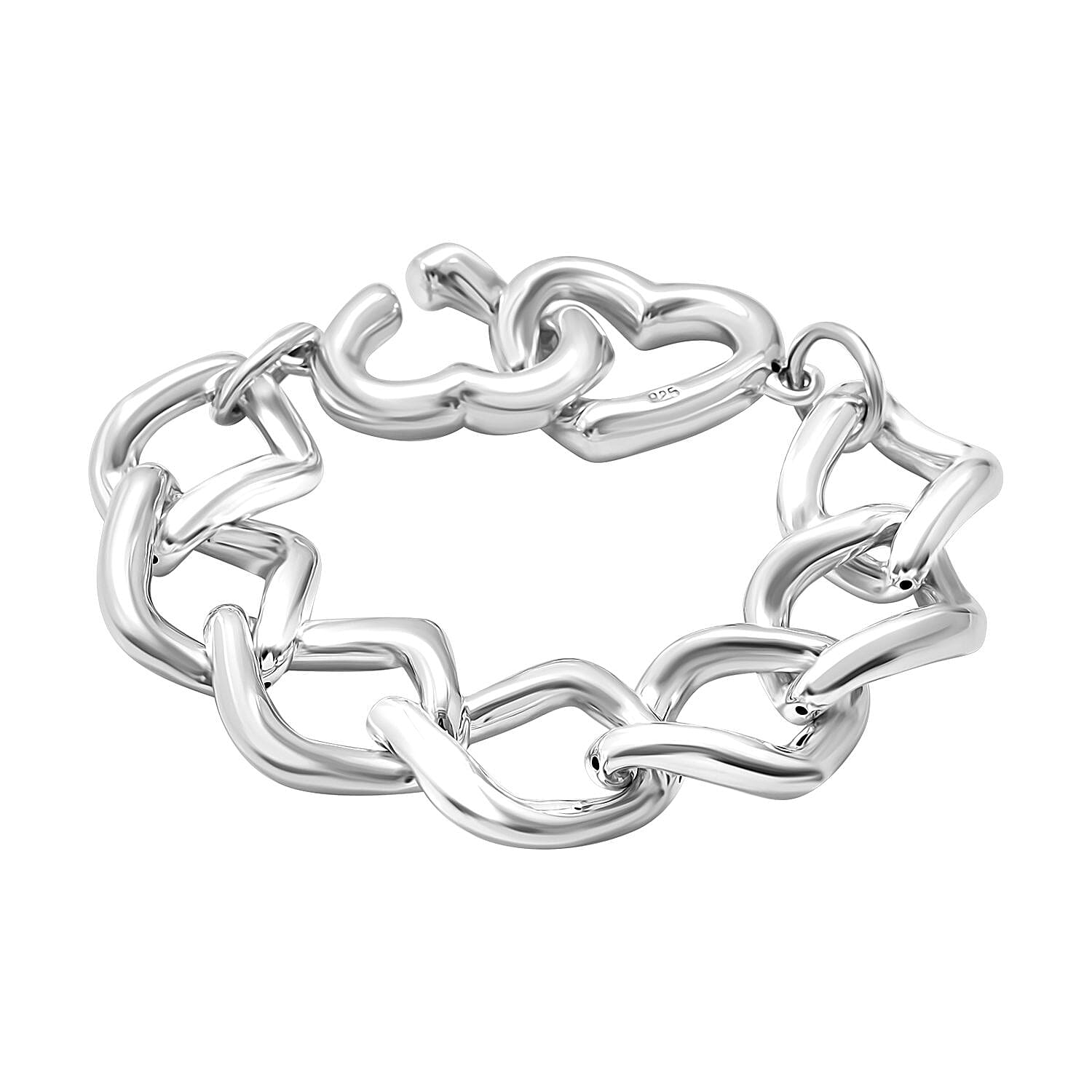 Heart Bracelet in Sterling Silver (6.50 In) 16.60 Grams