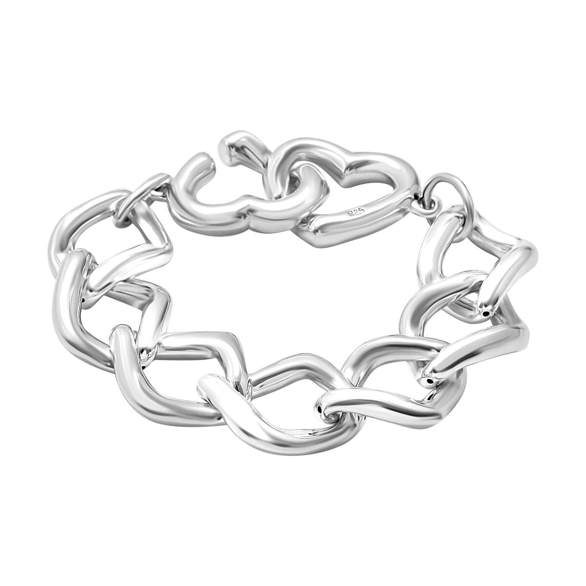 Heart Bracelet in Sterling Silver (6.50 In) 16.60 Grams image number 0