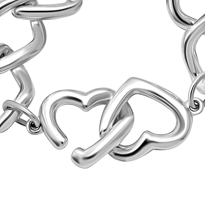 Heart Bracelet in Sterling Silver (6.50 In) 16.60 Grams